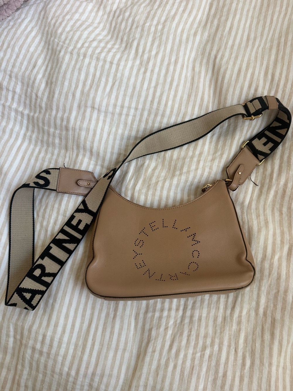 Stella McCartney beige shoulder bag with crossbody strap